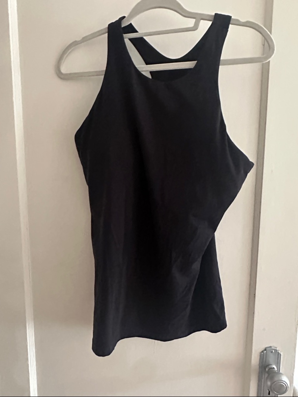 CRZ YOGA Butterluxe Workout Tank Top black with built in bra size XL